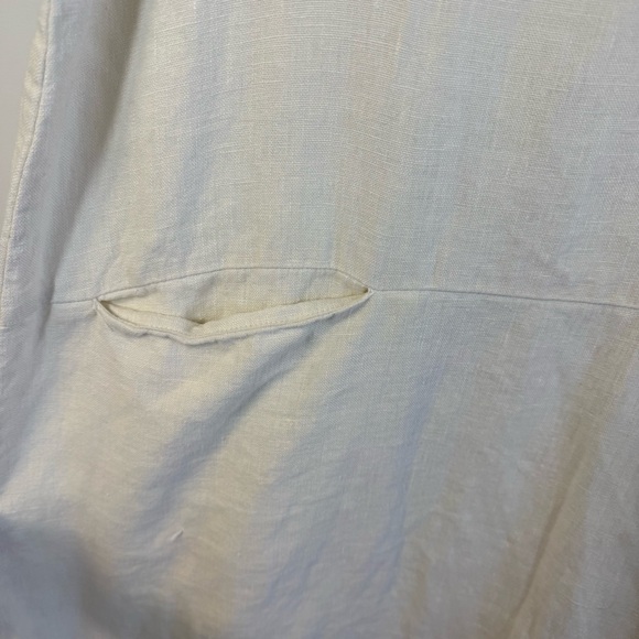 Beaton Linen Shift Sleeveless Minimalist Summer Lagenlook Dress Ivory Size M - Picture 5 of 10